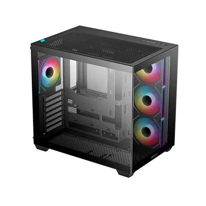 Компьютерный корпус, Deepcool, CG530 4F R-CG530-BKADA4-G-1, ATX/Micro ATX/Mini-ITX, USB 3.1*1/3.0*2, Audio+Mic, 4*120mm ARGB, Высота процессорного кулера до 160мм, Длина VGA до 410мм, 2*3.5"/2+1*2.5", Слот 7, Сталь 0,6, 440x285x399мм, Без Б/П, Черный