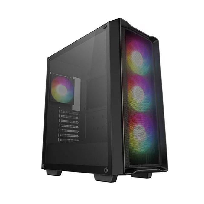 Компьютерный корпус, Deepcool, CC560 MESH V2 R-CC560-BKAMA4-G-2, ATX/Micro ATX/Mini-ITX, USB 3.0*2, HD-Audio, 4*120mm ARGB, Высота процессорного кулера до 165мм, Длина VGA до 370мм, 2*3.5"/2+1*2.5", Слот 7, Сталь 0,6, 432x215x483мм, Без Б/П, Чёрный