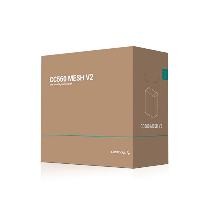 Компьютерный корпус, Deepcool, CC560 MESH V2 R-CC560-BKAMA4-G-2, ATX/Micro ATX/Mini-ITX, USB 3.0*2, HD-Audio, 4*120mm ARGB, Высота процессорного кулера до 165мм, Длина VGA до 370мм, 2*3.5"/2+1*2.5", Слот 7, Сталь 0,6, 432x215x483мм, Без Б/П, Чёрный
