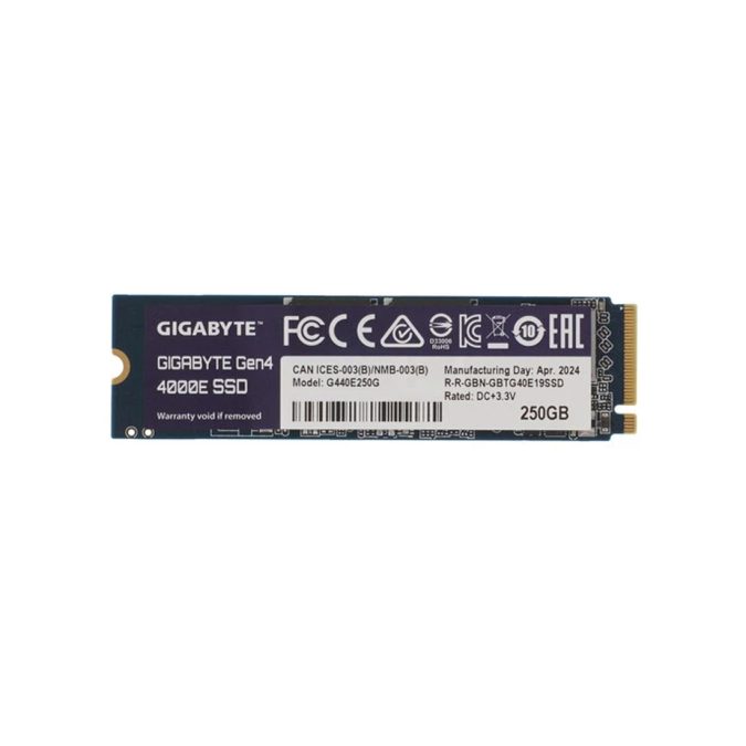 Твердотельный накопитель SSD, Gigabyte, G440E250G, 250GB, M.2 2280 PCIe 4.0x4, 3500/1800 Мб/с