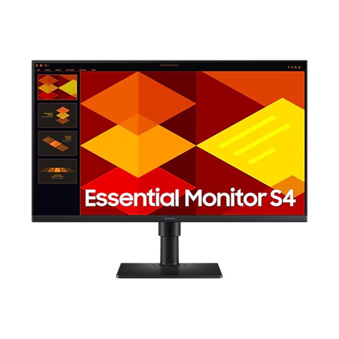 Монитор, Samsung, LS27D400GAIXCI, Essential S4 FHD, 27", 1920x1080, IPS, 100 Гц, 16:9, 250 кд/м2, 1000:1, 5 мс, 178/178, 16.7 млн., DP*1, HDMI*2, USB*2, Аудиопорт*1, VESA 100*100 мм, Регулировка высоты/наклона/вращения/поворота, кабель HDMI в комплекте, Чёрный
