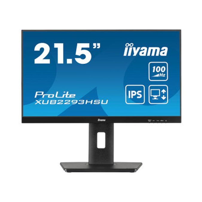 Монитор, iiyama, ProLite PL2293H, XUB2293HSU-B7, 21.5", 1920x1080, IPS, 100 Гц, HDMI, DP, USB 2.0, 300 кд/м, 1000:1, 1мс, 178/178, 16:9, Черный