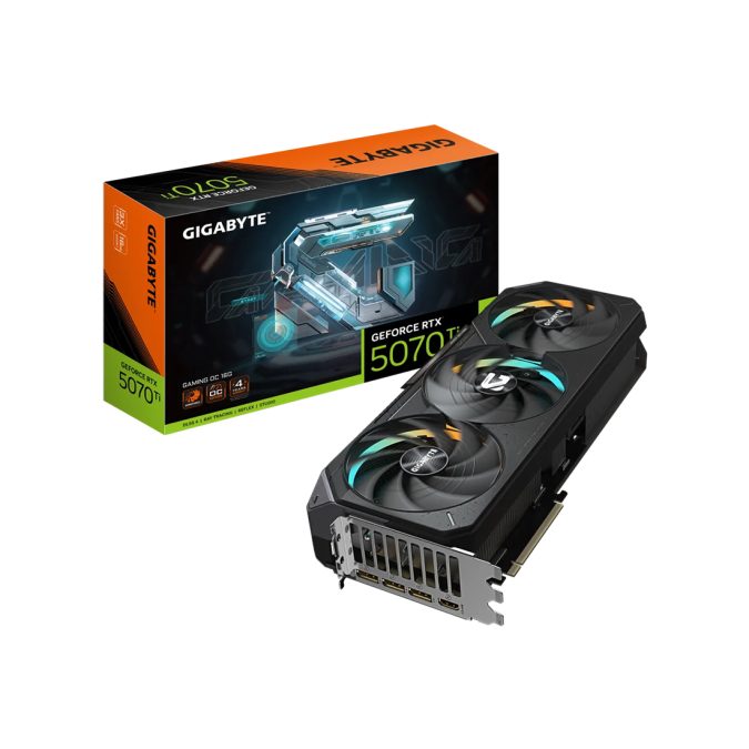 Видеокарта, Gigabyte, RTX5070Ti GAMING OC 16G (GV-N507TGAMING OC-16GD) (4719331355562), GDDR7, 256bit, 1-HDMI, 3-DP, Windforce 3X Fan, 340*140*70 мм, Цветная коробка