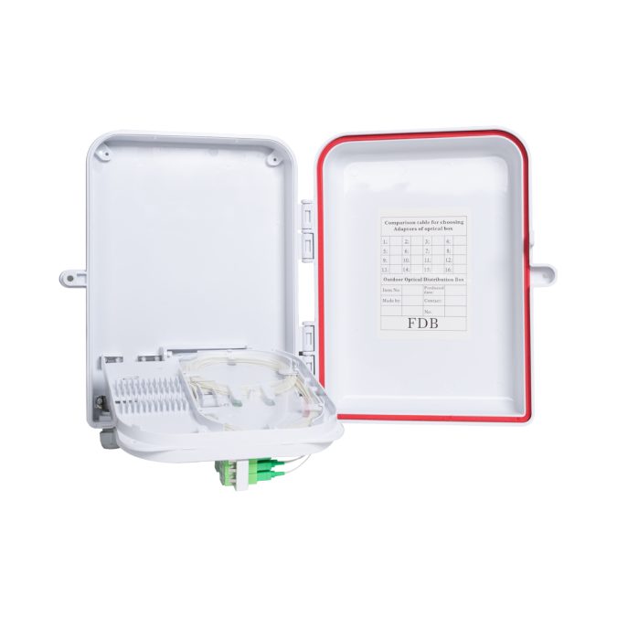 Коробка распределительная оптическая, А-Оптик, FTTH-FD-208-16, укомплектованная SC/APC, Настенный, Пластик, Белый