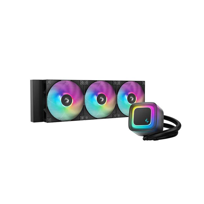 Кулер с водяным охлаждением, Deepcool, LE360 V2 R-LE360-BKAMMC-G-2, Intel 1851/1700/1200/115х и AMD AM5/AM4/, TDP 300W, 3*120мм ARGB, 500-2100 RPM±10%, 75.89CFM, 31,6 dB(A), Черный