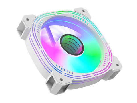 Кулер для компьютерного корпуса, Formula V, Nulight 12WH ARPW, 120мм ARGB, 450-1500±10% об/м, 45,03 CFM,  25.34 dB(A), ARBG 3pin +PWM 4pin, 120х120х25мм, Белый