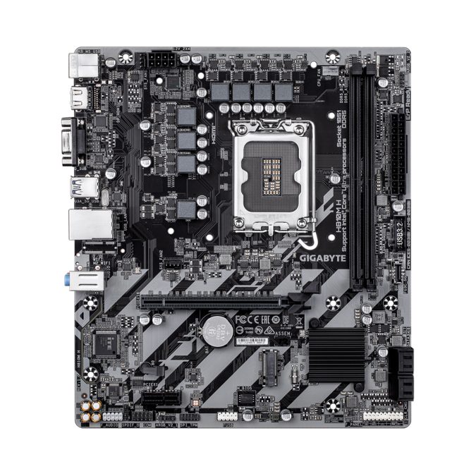 Материнская плата, Gigabyte, H810M H (4719331869540), LGA1851, H810, 2xDDR5 5600/6400, 4xSATA3, 1xM.2 (PCI-E 4.0x4/x2), 1xD-Sub, 1xHDMI, 1xPCI-Ex16, 1xPCI-Ex1, mATX