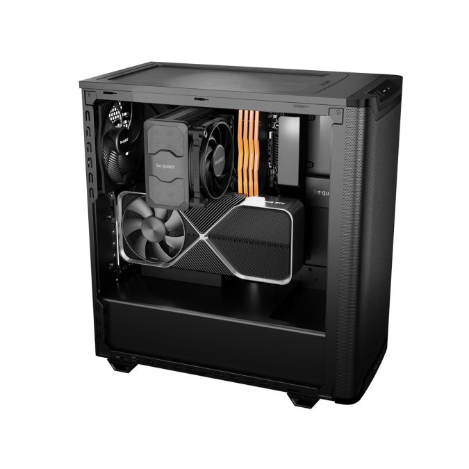 Компьютерный корпус, Bequiet!, Pure Base 501 Airflow Window, BGW74, Mid Tower, ATX/M-ATX/Mini-ATX, USB 3.2 Gen 2 Type C *1, USB 3.2 Type A*2, HD Audio/mic, 2*140 мм Pure Wings 3 PWM, Высота процессорного куллера до 178 мм, Длина VGA до 368 мм, 2*3,5"/5*2,5", Сталь/Пластик/Закаленное стекло, 450x232x443мм, Без Б/П, Черный