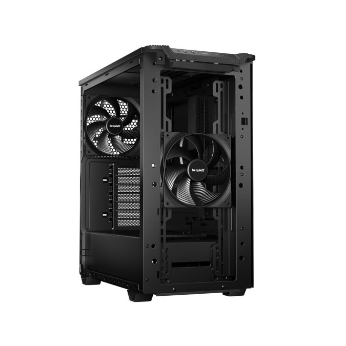 Компьютерный корпус, Bequiet!, Pure Base 501 Airflow Window, BGW74, Mid Tower, ATX/M-ATX/Mini-ATX, USB 3.2 Gen 2 Type C *1, USB 3.2 Type A*2, HD Audio/mic, 2*140 мм Pure Wings 3 PWM, Высота процессорного куллера до 178 мм, Длина VGA до 368 мм, 2*3,5"/5*2,5", Сталь/Пластик/Закаленное стекло, 450x232x443мм, Без Б/П, Черный