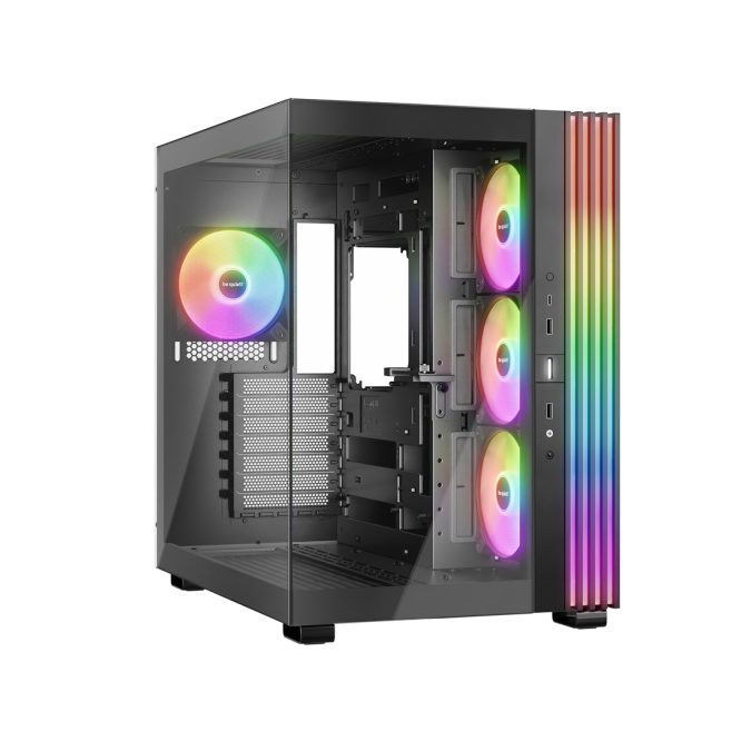 Компьютерный корпус, Bequiet!, Light Base 600 LX, BGW67, Mid Tower, ATX/M-ATX/M-ITX, USB 3.2 Gen 2 Type C *1, USB 3.2 Type A*2, HD Audio/mic, 3*120 мм Light Wings LX Reversed, 1*120 мм Light Wings LX, Высота процессорного кулера до 170мм, Длина VGA до 400мм, 2*2,5"/1*3,5", Сталь/Закаленное стекло, 554*390*523мм, Без Б/П, Черный