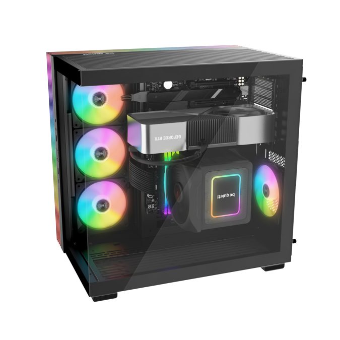 Компьютерный корпус, Bequiet!, Light Base 600 LX, BGW67, Mid Tower, ATX/M-ATX/M-ITX, USB 3.2 Gen 2 Type C *1, USB 3.2 Type A*2, HD Audio/mic, 3*120 мм Light Wings LX Reversed, 1*120 мм Light Wings LX, Высота процессорного кулера до 170мм, Длина VGA до 400мм, 2*2,5"/1*3,5", Сталь/Закаленное стекло, 554*390*523мм, Без Б/П, Черный