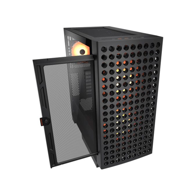 Компьютерный корпус, Cougar, Airface ECO RGB, E-ATX/CEB/ATX/Micro ATX/Mini ITX, USB Type-C/2*3.0, HD-Audio+Mic, Кулер 2*18см/1*12см ARGB, Высота процессорного кулера до 190 мм, Длина VGA до 390мм, 2*3.5"/2*2.5", Толщина 0,6мм, 509x240x480мм, Без Б/П, Чёрный