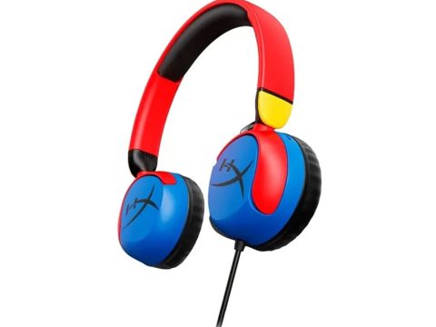 Гарнитура, HyperX, 7G8F3AA, Cloud Mini (Multi), Микрофон съёмный гибкий, Динамики 30 мм, 114 Ом, 20-20000 гц, Блок управления звуком USB удлинитель, Синий-Красный