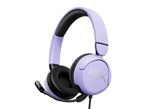 Гарнитура, HyperX, 7G8F5AA, Cloud Mini (Lavender), Микрофон съёмный гибкий, Динамики 30 мм, 114 Ом, 20-20000 гц, Блок управления звуком USB удлинитель, Сиреневый