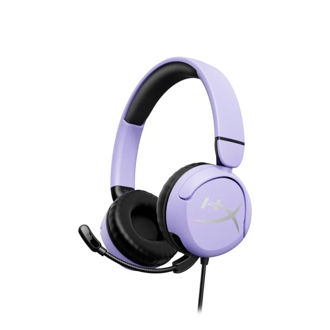 Гарнитура, HyperX, 7G8F5AA, Cloud Mini (Lavender), Микрофон съёмный гибкий, Динамики 30 мм, 114 Ом, 20-20000 гц, Блок управления звуком USB удлинитель, Сиреневый