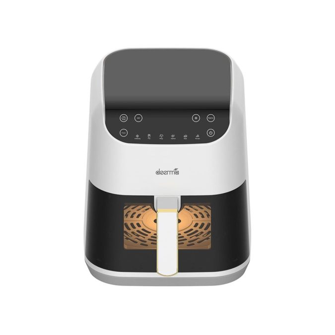 Аэрофритюрница, Deerma, Air Fryer DEM-KZ130W, Объем чаши 5.5 л, Мощность 1300 Вт, Таймер, Белый/Черный