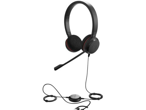 Гарнитура, Jabra, 4999-823-169, Jabra EVOLVE 20, Stereo, MS, Проводная, USB C/A, шумоподавление, -10°C to + 50°C, регулятор громкости