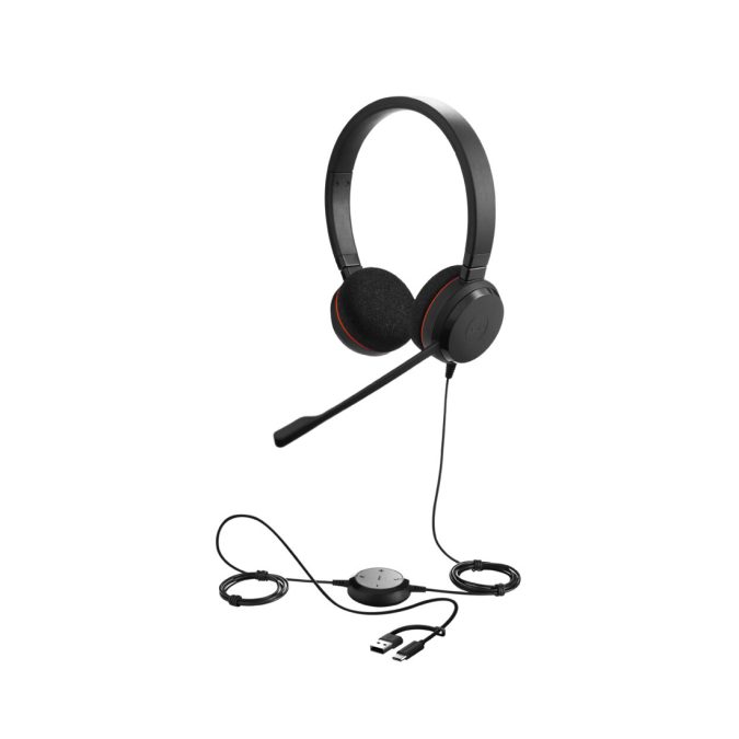 Гарнитура, Jabra, 4999-823-169, Jabra EVOLVE 20, Stereo, MS, Проводная, USB C/A, шумоподавление, -10°C to + 50°C, регулятор громкости