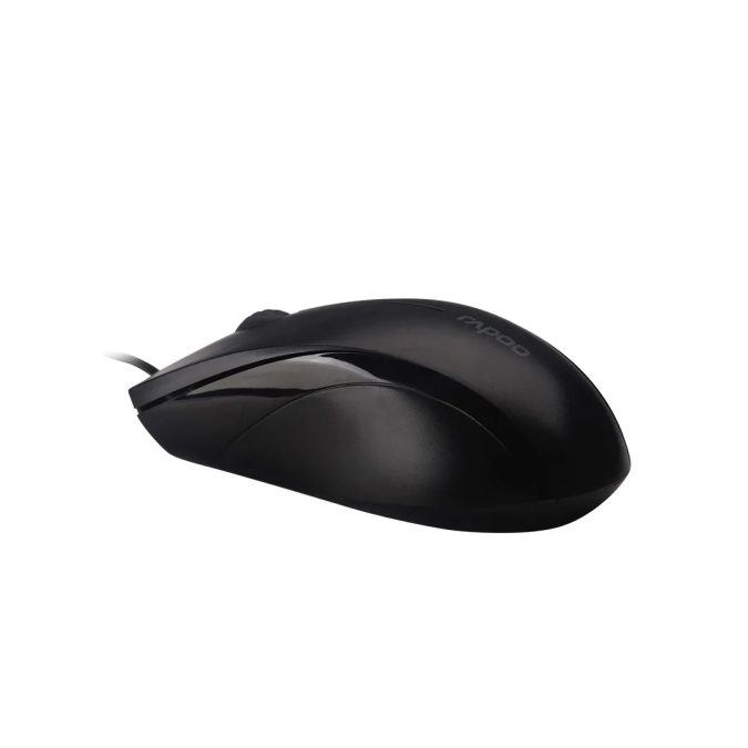 Компьютерная мышь, Rapoo, N1200, Оптическая, 1000dpi, USB, Длина кабеля 1,5 метра, Чёрный