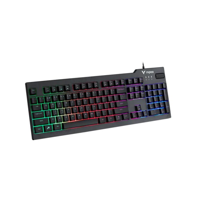 Клавиатура, Rapoo, V50S, Игровая, USB, Кол-во стандартных клавиш 104, Длина кабеля 1,8 метра, Анг/Рус/Каз, LED, 440*163*40, Чёрный