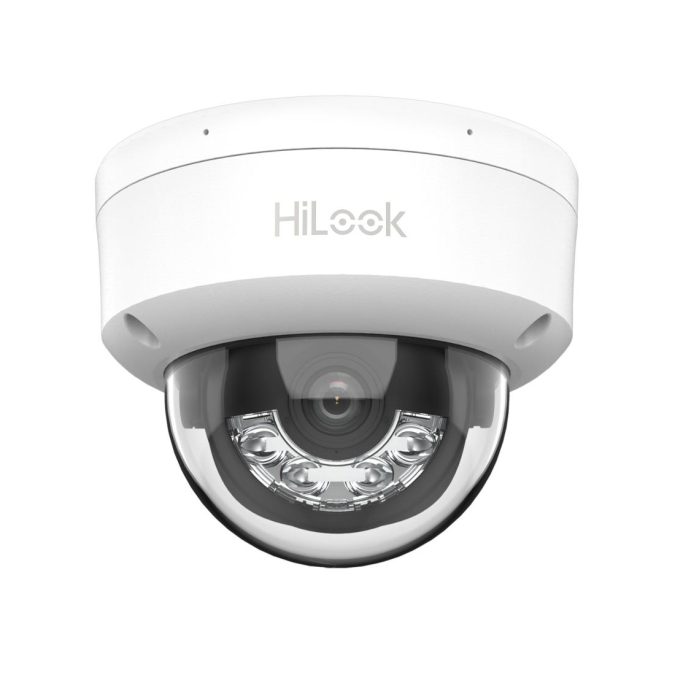 IP Видеокамера, HiLook, IPC-D140HA-LUC, Купольная, 4 МП обнаружения людей и транспорта, Smart Dual-Light до 30м, сжатия H.265+, встроенный микрофон, IP67, IK08