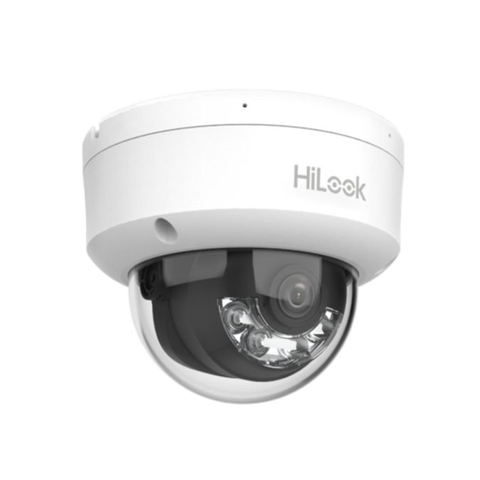 IP Видеокамера, HiLook, IPC-D120HA-LU, Купольная, 2 МП обнаружения людей и транспорта, Smart Dual-Light до 30м, сжатия H.265+, встроенный микрофон, IP67, IK08
