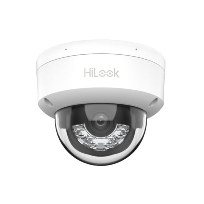 IP Видеокамера, HiLook, IPC-D140HA-LU, Купольная, 4 МП обнаружения людей и транспорта, Smart Dual-Light до 30м, сжатия H.265+, встроенный микрофон, IP67, IK08