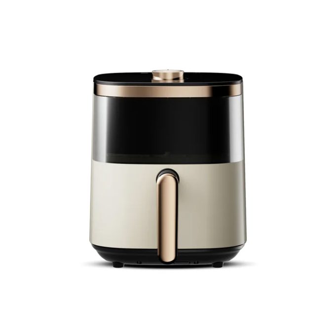 Аэрофритюрница, Deerma, Air Fryer DEM-KZ30W, Объем чаши 3 л, Мощность 1200 Вт, Таймер, Черный/Золотой