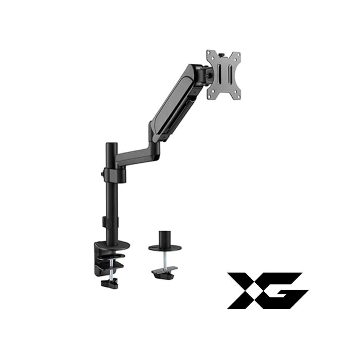 Настольный кронштейн с газлифтом,XG, MG-1732, для мониторов 17"-32", Нагрузка 9 кг., Наклон + 35°~- 35°, Поворот +/- 90°, Вращение монитора +/- 180°, VESA 75x75,100x100, Чёрный