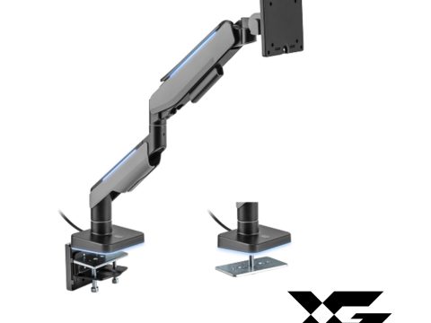 Настольный кронштейн с газлифтом,XG, MGG-1749 grey, для мониторов 17"-49", Нагрузка 20 кг., Наклон + 50°~- 20°, Поворот +/- 90°, Вращение монитора +/- 180°, VESA 75x75,100x100, серый
