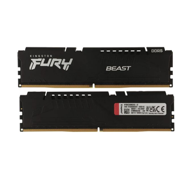 Комплект модулей памяти, Kingston, FURY Beast Black KF560C36BBE2K2-32 (Kit 2x16GB), DDR5, 32GB, DIMM