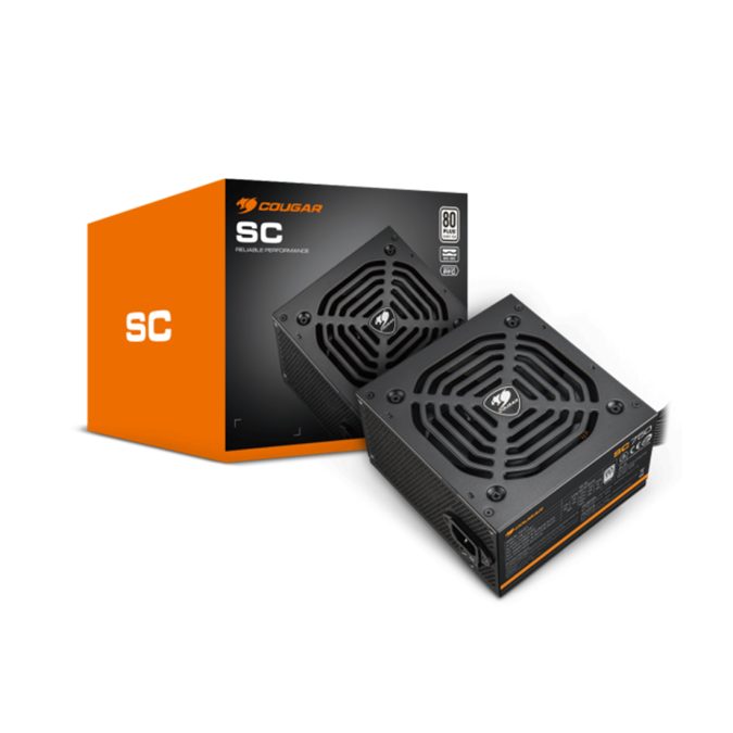 Блок питания, Cougar, SC 550, 550W, ATX, APFC, 20+4pin, 4+4pin, 6*Sata, 2*Molex, 2*PCI-E 6+2pin, Вентилятор 12см, Кабель питания, Чёрный