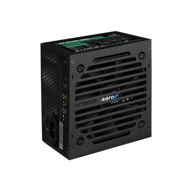 Блок питания, Aerocool, VX PLUS Stealth 600, 600W, ATX, None-PFC, 20+4pin, 4+4pin, 4*Sata, 3*Molex, 1*FDD, 2*PCI-E 6+2pin, Вентилятор 12см, Кабель питания, Чёрный