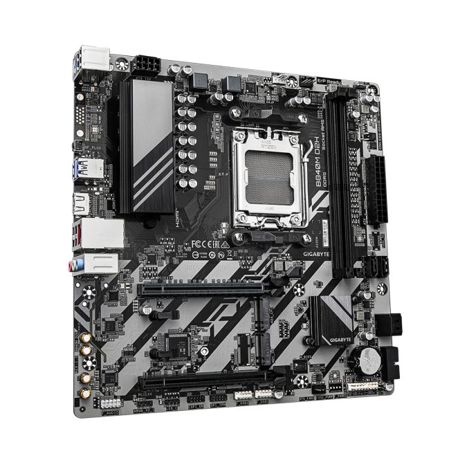 Материнская плата, Gigabyte, B840M D2H (4719331868116), AM5, B840, 2xDDR5 4400/4800/5200/7600(OC), 4xSATA3, Raid, 2xM.2 (1*PCI-E 4.0x4/x2, 1*PCI-E 3.0x2), 1xHDMI, 2xPCI-Ex16, mATX