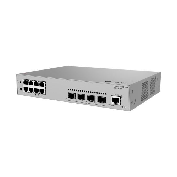 Коммутатор, Huawei, S220-8T4S, Управляемый L2, 8*10/100/1000BASE-T, 4*GE SFP, стоечный