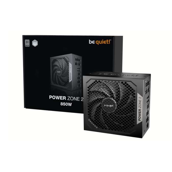Блок питания, Bequiet!, POWER ZONE 2 850W, BP007EU, 850W, ATX 3.1, Platinum, APFC, 20+4 pin, 2*4+4pin, 7*Sata, 1*Molex, 3*PCI-E 6+2 pin, 1*12VHPWR, Modular, Вентилятор 14мм, 160*150*86 см, Чёрный