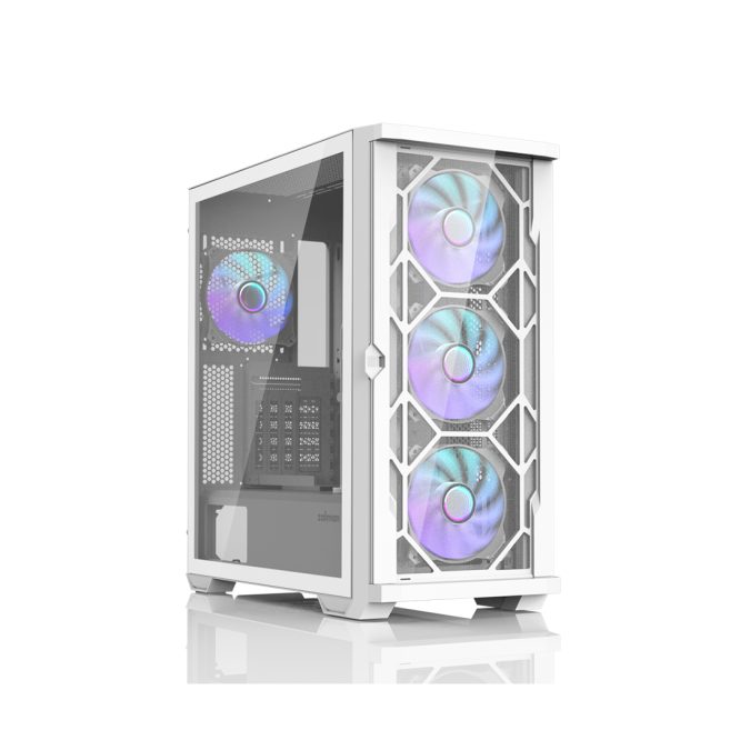 Компьютерный корпус, Zalman, Z10 DUO White, Mid Tower, E-ATX/ATX/mATX/Mini-ITX, USB 3.02, USB Type-C1, HD Audio/Mic, 4 вентилятора 120 мм с ARGB подсветкой, Высота процессорного кулера до 173 мм, Длина видеокарты до 395 мм, Количество отсеков 23.5"/22.5", размеры 220481488 мм, Без Б/П, Белый