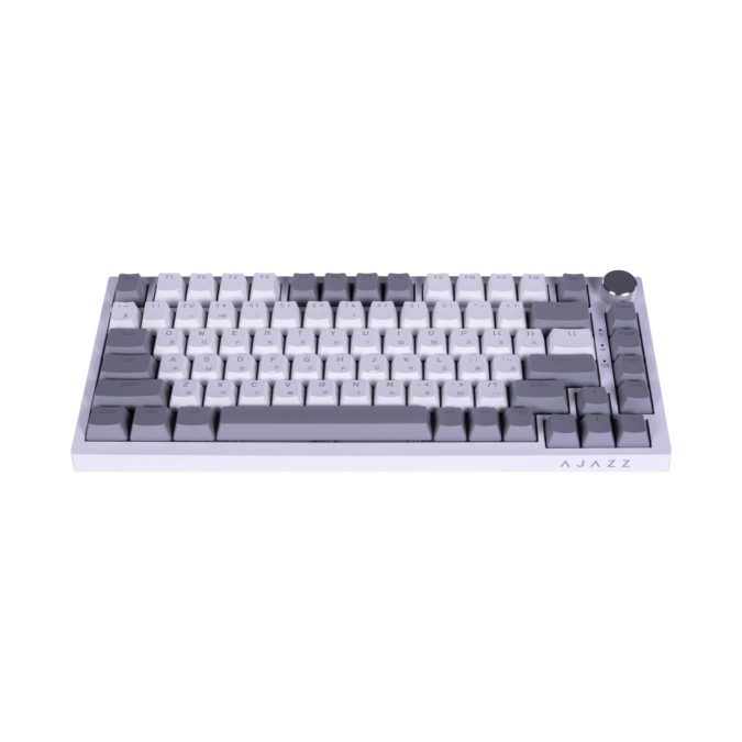 Клавиатура, Ajazz, AK820/Red/GW, AK820, Игровая, Механическая, 75%, AS Red Switches, USB, Подсветка голубая/белая, Анг/Рус, Белый