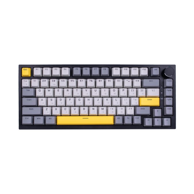 Клавиатура, Ajazz, AK820/Moon/GWY, AK820, Игровая, Механическая, 75%, Moon Switches, USB, Подсветка RGB, Анг/Рус, Серый