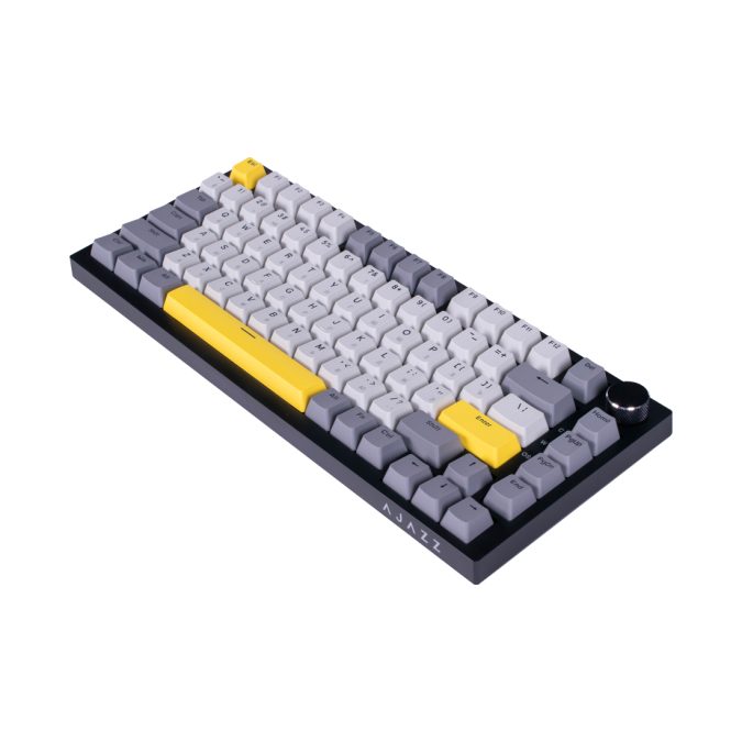 Клавиатура, Ajazz, AK820/Moon/GWY, AK820, Игровая, Механическая, 75%, Moon Switches, USB, Подсветка RGB, Анг/Рус, Серый