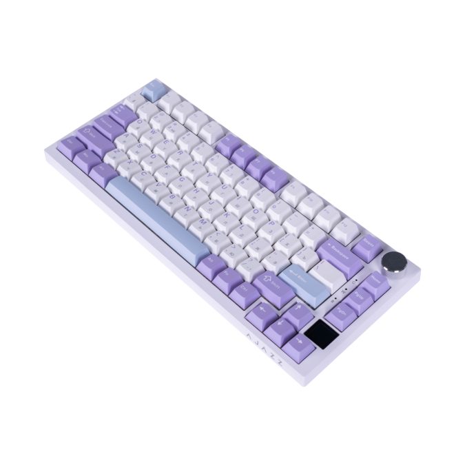 Клавиатура, Ajazz, AK820/PRO/Gift/PWB, AK820 PRO, Игровая, Механическая, 75%, Gift Switches, USB, 2,4 ГГц, Bluetooth, Подсветка RGB, Размер: 327 x 136 x 40 мм., Анг/Рус, Белый