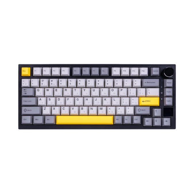Клавиатура, Ajazz, AK820/PRO/Gift/BGY, AK820 Pro, Игровая, Механическая, 75%, Gift Switches, USB, 2,4 ГГц, Bluetooth, Подсветка RGB, Анг/Рус, Черный