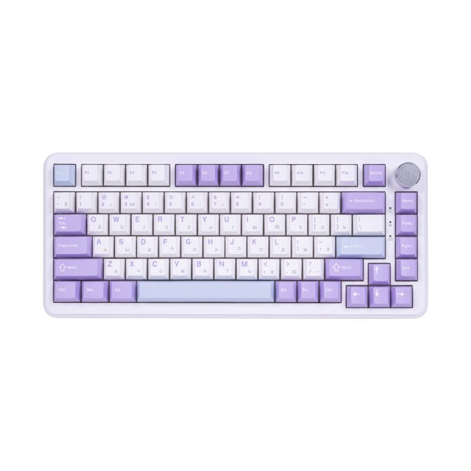 Клавиатура, Ajazz, AK820/MAX/Magnetic/PWB, AK820 MAX, Игровая, Механическая, 75%, Magnetic Switches, USB, Подсветка RGB, Размер: 333 x 143 x 20,5 мм., Анг/Рус, Белый