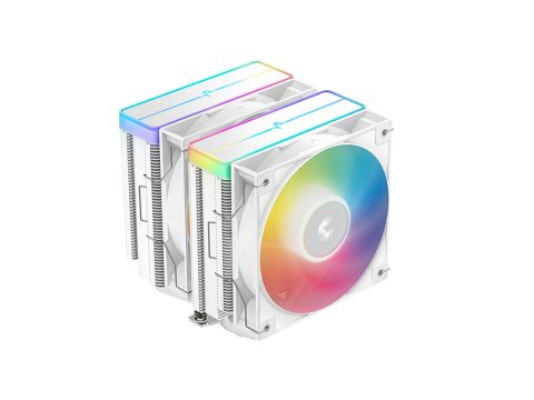 Кулер для процессора, Deepcool, AG620 WH ARGB V2 R-AG620-WHAMMN-GJD, Intel 1851/1700/1200/115х и AMD AM5/AM4, 260W, 2*120мм ARGB, 300-1950±10%/об/м, 67.88CFM, 29.4 dB(A), 4pin, 129х136х161мм, Белый