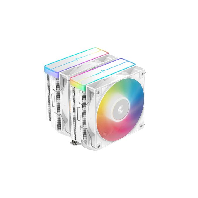 Кулер для процессора, Deepcool, AG620 WH ARGB V2 R-AG620-WHAMMN-GJD, Intel 1851/1700/1200/115х и AMD AM5/AM4, 260W, 2*120мм ARGB, 300-1950±10%/об/м, 67.88CFM, 29.4 dB(A), 4pin, 129х136х161мм, Белый