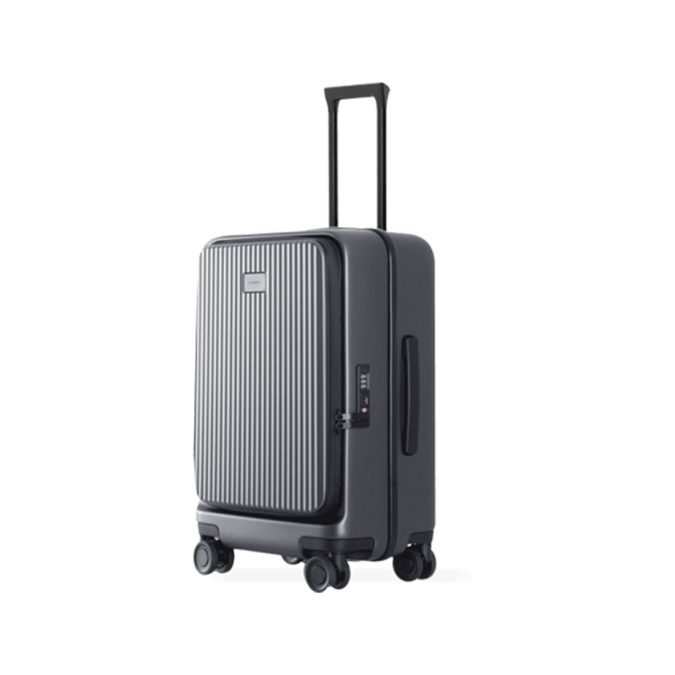 Чемодан, Xiaomi, Front Opening Luggage 20", 38,5л, Поликарбонат, Размер продукта 565 x 366 x 242 мм, Вес около 3,2 кг, Черный/Серый