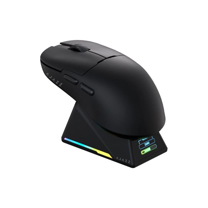 Компьютерная мышь, Ajazz, AJ159/APEX/Black, AJ159 APEX, Оптическая, Сенсор Ajazz PAW3950APEX, до 42000dpi, 5 кнопок, Беспроводная, USB, 2,4 ГГц, Bluetooth, Чёрный