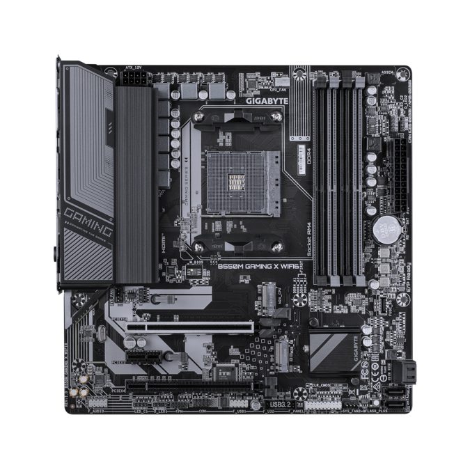 Материнская плата, Gigabyte, B550M GAMING X WIFI6 (4719331870096), AM4, B550, 4xDDR4 3200, 4xSATA3, 2xM.2 (1*PCIe 4.0x4/x2 & SATA. 1*PCIe 3.0x2 & SATA), RAID, 1xHDMI, 1хDP, 2xPCI-Ex16, 1xPCI-Ex1, WiFi, mATX