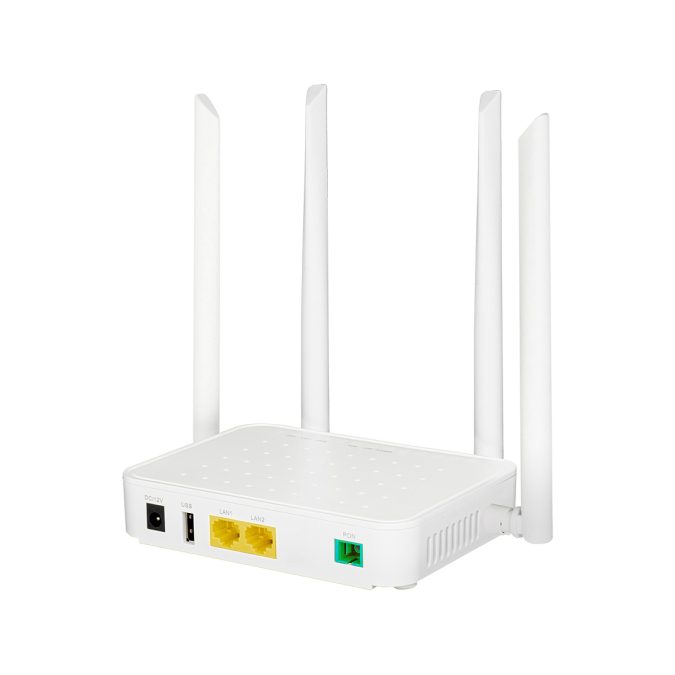Абонентский терминал ONU, BDCOM, GP1705-2G v1, 1xGPON/EPON порт (SC/APC), 2xGE LAN порта, WI-FI 802.11a/b/g/n/ac, AC1200, пластиковый корпус, 4 внешних антенны DC12V/1,5 A внешний адаптер