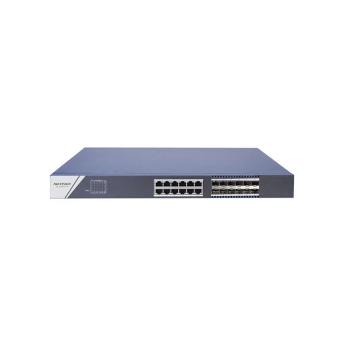 Коммутатор, Hikvision, DS-3E0524TF(B), Неуправляемый, 12 x Gigabit RJ45, 12 x SFP, Стоечный, Switching Capacity 48 Gbps